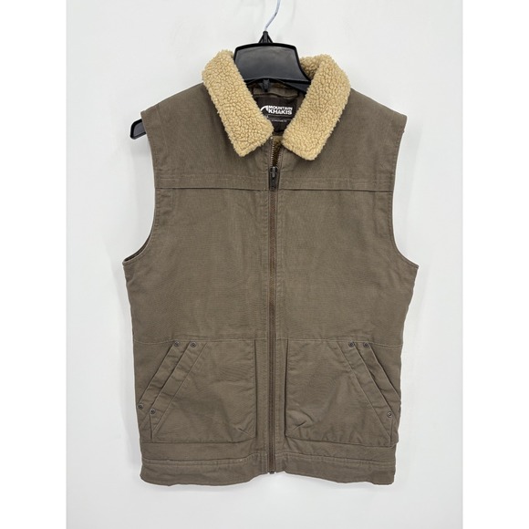 Mountain Khakis Men's Sullivan Shearling Sherpa Lined Canvas Hiking Vest, SMALL - Picture 2 of 10